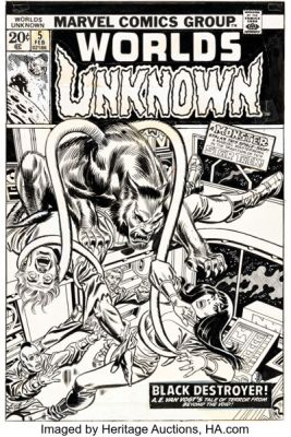 Gil Kane and Frank Giacoia Worlds Unknown #5 Cover Original Art (Marvel, 1974). | Heritage