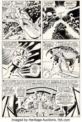 Jack Kirby and Joe Sinnott Fantastic Four #76 Story Page 11 Silver Surfer Original Art (Marvel, 1968). | Heritage