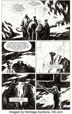 Mike Mignola Hellboy: Almost Colossus #1 Story Page 7 Original Art (Dark Horse, 1997). | Heritage