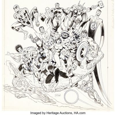 Jean-Yves Mitton Spidey, Guerres Secrètes / Secret Wars #66 Cover Original Art (LUG, 1985). | Heritage