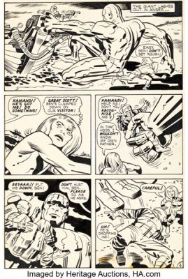 Jack Kirby and Bruce D. Berry Kamandi, the Last Boy on Earth #31 Story Page 4 Original Art (DC, 1975).