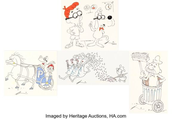Peabody’s Improbable History Mr. Peabody and Sherman Signed Illustration by Gerard Baldwin Original Art Group of 4 (Jay Ward, 2001). (Total: 4 Items) | Heritage