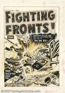 Lee Elias - Original Cover Art for Fighting Fronts! #1 (Harvey, 1952). Sometimes you just can’t ask why! - | Heritage