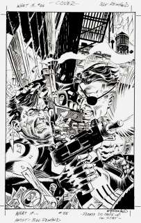 Bill Reinhold - what if? #88 unpublished cover (punisher battles nick fury! ) 1996
