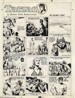 Burne Hogarth - Tarzan Sunday Original Art, dated 8-22-43 (United Features Syndicate, 1943). Burne Hogarth is one - | Heritage