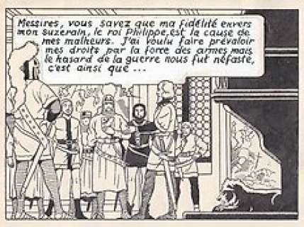 De Moor, Bob - 1 Page originale + album de luxe - De Leeuw van Vlaanderen / Le Lion de Flandre - (p.6) - 1949 | Catawiki