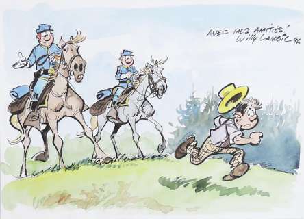 Willy Lambil | Les Tuniques Bleues Illustration originale Ã  l’aquarelle - | Septimus