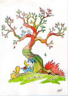 XAVI (Xavier Vives Mateu) - 1 Original drawing - Donald Duck - Relaxing Time - 2023 | Catawiki