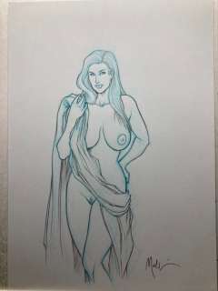 Malfin, Nicolas - 1 Original drawing - Golden City - Pin up - 2023 | Catawiki
