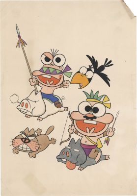 Fujio Akatsuka/Fujio Productions hand-drawn color illustration "Otchan" | Mandarake (Big Web)