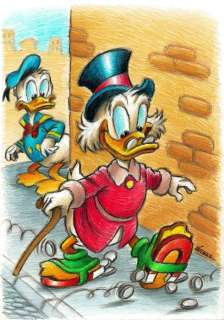 Joan Vizcarra - $crooge Mcduck and Donald Duck - Original Drawing - Pencil Art | Catawiki