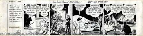 Alfred Andriola - Original Comic Strip Art for Charlie Chan Daily dated 5-4-?? (McNaught Syndicate, c.1938-42). -