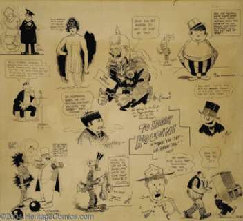 Harry Houdini Tribute Specialty Piece with 13 Sketches Original Art (1918). Here’s a spectacular specialty - | Heritage