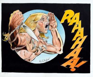 Cheret André (Né En 1937) | CHERET André Rahan Encres de couleur pour la couverture de Intégrale&h | Coutau Bégarie