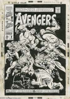 John Buscema - Avengers Annual #2 Cover Original Art (Marvel, 1968). When you talk about classic Silver Age -