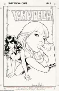 Adam Hughes - Vampirella #1 Cover Original Art (Harris, 1992). Although he had been around for a while, first - | Heritage