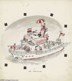 Virgil Partch - "The Executive" Cartoon Illustration Original Art (Citadel Press, 1959). Even at sea, -