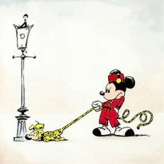 Jordi Juan Pujol - Mickey Mouse - Tribute to André Franquin - Watercolor Painting - Original Artwork | Catawiki