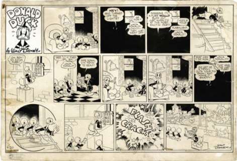 Al Taliaferro - Donald Duck Sunday Comic Strip Original Art, dated 4-20-41 (King Features Syndicate, 1941). This -