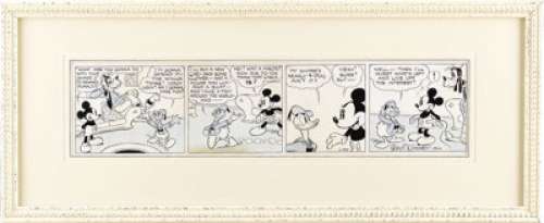Floyd Gottfredson - Mickey Mouse Daily Comic Strip Original Art, dated 11-25-36 (Walt Disney Enterprises, 1936). - | Heritage