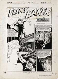 Art Saaf - Planet Comics #22, Complete 8-page Flint Baker Story "Inferno on the Fifth Moon" Original -