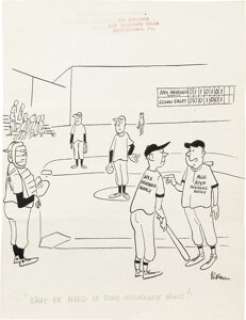Bo Brown - Men‘s Magazine Gag Cartoon Original Art, Group of 41 (undated). This bonanza of laugh-filled men‘s -