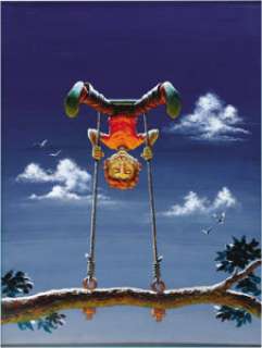 Kelly Freas - Mad #58 Cover Painting Original Art (EC, 1960).  Hoo-hah --somehow, a topsy-turvy world looks normal - | Heritage