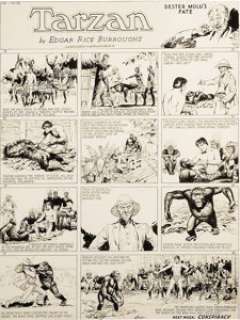 Hal Foster - Tarzan Sunday Comic Strip Original Art, dated 1-20-35 (United Feature Syndicate, 1935).  An - | Heritage