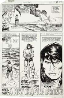 John Buscema and Ernie Chan Conan The Barbarian #100 page 44 Original Art (Marvel, 1979). Roy Thomas‘ -