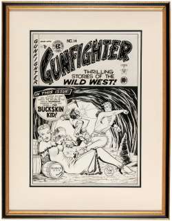JOHNNY CRAIG â€œGUNFIGHTERâ€ #14 FRAMED ORIGINAL EC COVER ART. | Hake’s