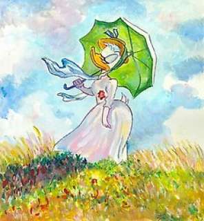 Tony Fernandez - Daisy Duck Inspired By Claude Monet’s "Femme à l’ombrelle tournée vers la gauche" - Acrylic | Catawiki
