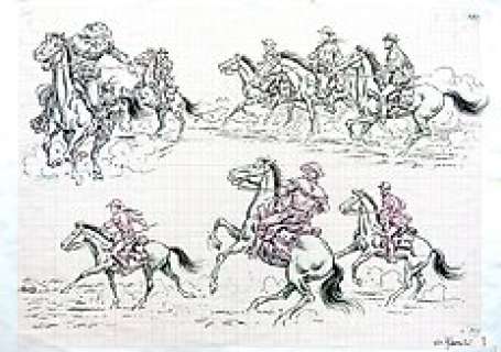 Romanini, Giovanni - 1 Original drawing - Tex - Albo Speciale n. 9 (studio) | Catawiki