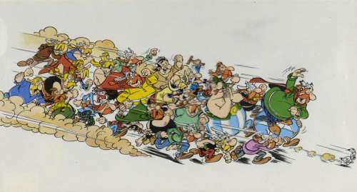 Uderzo, Albert | Astérix Superbe et important bleu de coloriage, réalisé | Cornette de St Cyr