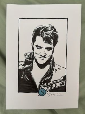 Sean Phillips Elvis Presley original artwork head sketch 8x12 | eBay Europe (Buy It Now)