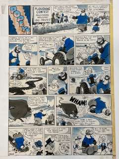 Mevin, Bill - 1 Original page - Popeye and Brutuus - The ploughing contest. - 1984 | Catawiki
