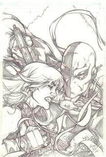 Adriana Melo - Birds of Prey #90 Cover - Black Canary Vs. Deathstroke - 2005 Signed