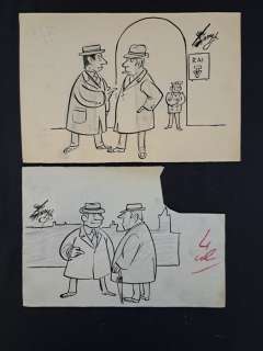 Guareschi, Giovanni - 2 Original drawing - Operazione Quirinale - Il Problema - 1964 | Catawiki