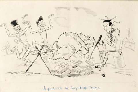 Soupault Ralph | Â«La grande Tribu des Bony-Bouffe-ToujoursÂ». Dessin Ã  l’encre | Tessier Sarrou