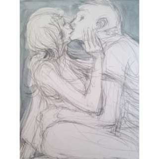 Bézian Frédéric | Dessin original, le baiser. | Entre-Image