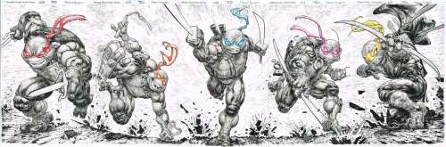 Freddie E. Williams II - TMNT (Issues 108-112 Connecting-Covers)FIVE 11 x 17 Boards
