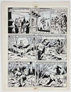 Willy Vandersteen (alias Wil, Kaproen, Pim, Mik, Bobs, Wirel 1913-1990) - De Rode Ridder deel 13. De vuurgeest. Originele plaat (p.29). Oost-Indische inkt. Afmetingen 33 x…