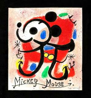 Tony Fernandez - Mickey Mouse Inspired by Joan Miró’s ’Le Lézard aux Plumes d’Or’ (1971) – Original Artwork | Catawiki
