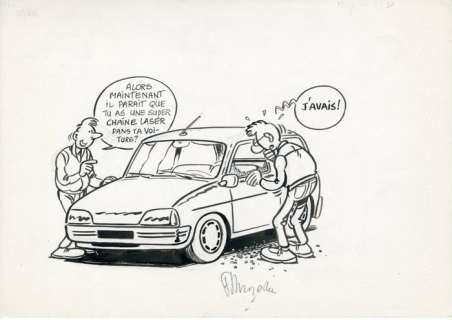 Margerin, Frank - 1 Original drawing - La chaine laser - 1997 | Catawiki