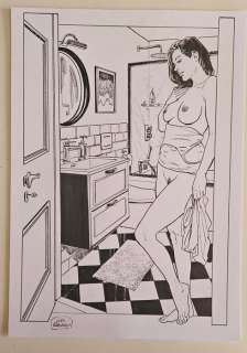 Raimondo, Luca - 1 Original drawing - Bathroom - 2024 | Catawiki