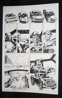 Bob Almond | Red Wing #1 P.1 - Drivers in Race - Blue Line Ink Art Only of Sal Velluto Pencils - Signed | Anthony’s Comic Book Art