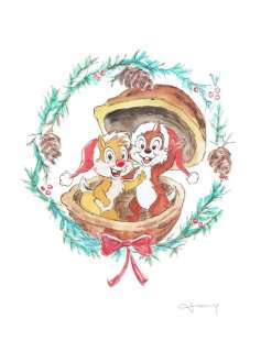 Fernandez, Tony | Original drawing  - Chip and Dale 2  - Disney Art X-Mas | Catawiki
