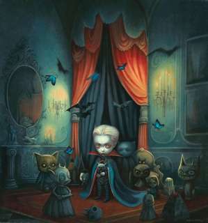 Benjamin Lacombe - Dracula, illustration originale - L‘Enfance des méchants, des Vilaines et des Affreux