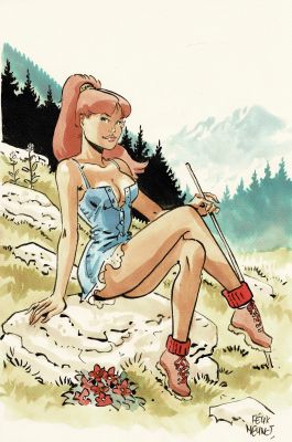 Félix Meynet | Lot 440 - Babette, dessin original à l’encre de chine et à l’aquarelle. | Septimus