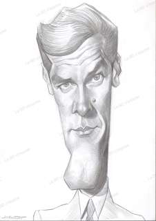 Jean-Marc BOROT - Caricature Originale Roger Moore