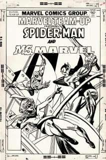 Gil Kane Mike Esposito - Marvel Team-Up #62 Cover (Spider-Man, & Very Early Ms. Marvel Battling the Super Skrull!) 1977